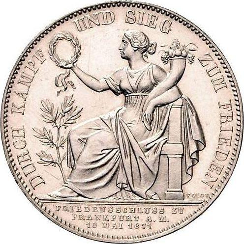 Reverso Tálero 1871 "Victoria en la guerra franco-prusiana" - valor de la moneda de plata - Baviera, Luis II de Baviera