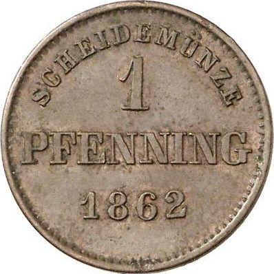 Реверс монеты - 1 пфенниг 1862 года - цена  монеты - Бавария, Максимилиан II