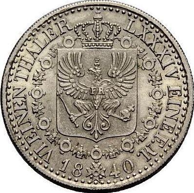 Реверс монеты - 1/6 талера 1840 года D - цена серебряной монеты - Пруссия, Фридрих Вильгельм III