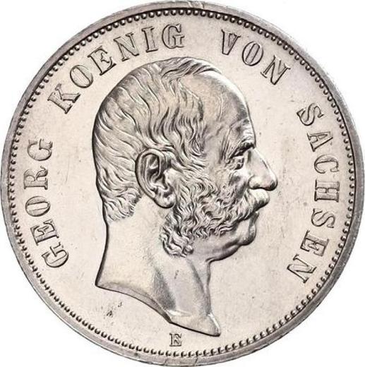 Anverso 5 marcos 1904 E "Sajonia" - valor de la moneda de plata - Alemania, Imperio alemán