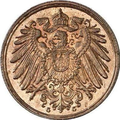 Reverso 1 Pfennig 1890 G "Tipo 1890-1916" - valor de la moneda  - Alemania, Imperio alemán