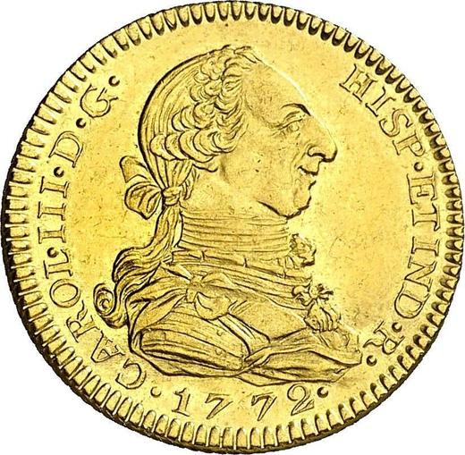 Аверс монеты - 2 эскудо 1772 года M PJ - цена золотой монеты - Испания, Карл III