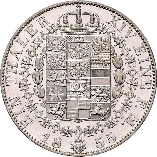 Reverso Tálero 1855 A - valor de la moneda de plata - Prusia, Federico Guillermo IV
