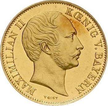 Аверс монеты - 1 крона 1864 года - цена золотой монеты - Бавария, Максимилиан II