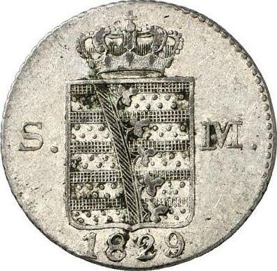 Аверс монеты - 6 крейцеров 1829 года - цена серебряной монеты - Саксен-Мейнинген, Бернгард II