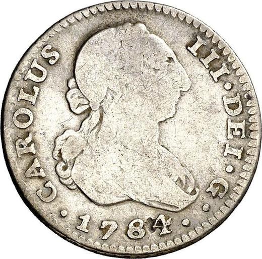 Аверс монеты - 1 реал 1784 года M JD - цена серебряной монеты - Испания, Карл III