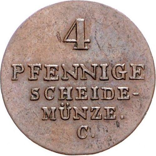 Реверс монеты - 4 пфеннига 1831 года C - цена  монеты - Ганновер, Вильгельм IV