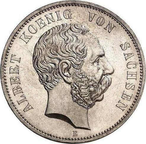 Аверс монеты - 5 марок 1899 года E "Саксония" - цена серебряной монеты - Германия, Германская Империя