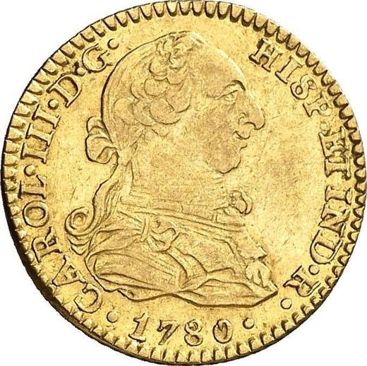 Awers monety - 1 escudo 1780 Mo FF - cena złotej monety - Meksyk, Karol III