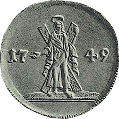 Reverso Chervonetz doble 1749 "Andrés el Apóstol en el reverso" - valor de la moneda de oro - Rusia, Isabel I