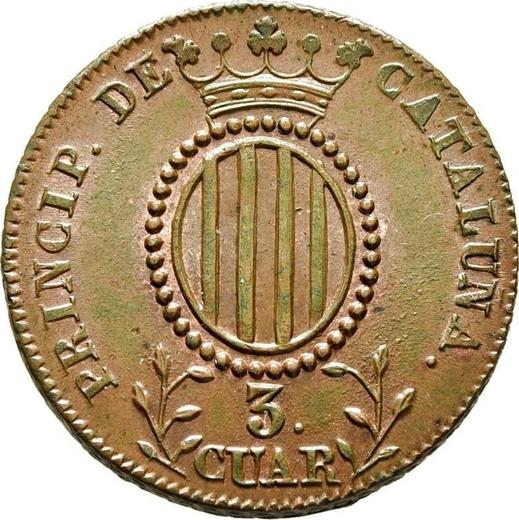 Реверс монеты - 3 куарто 1843 года "Каталония" - цена  монеты - Испания, Изабелла II