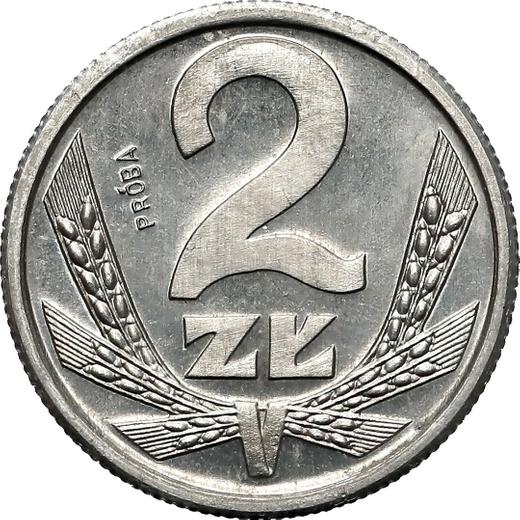 Rewers monety - PRÓBA 2 złote 1989 MW Aluminium - cena  monety - Polska, PRL