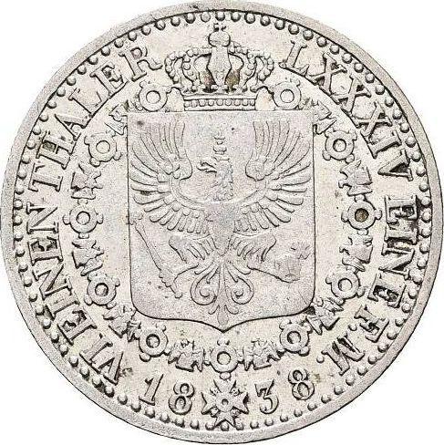 Rewers monety - 1/6 talara 1838 A - cena srebrnej monety - Prusy, Fryderyk Wilhelm III
