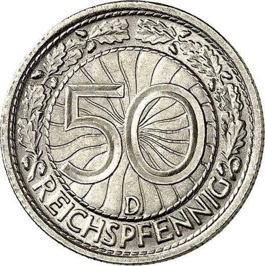 Reverse 50 Reichspfennig 1936 D -  Coin Value - Germany, Weimar Republic