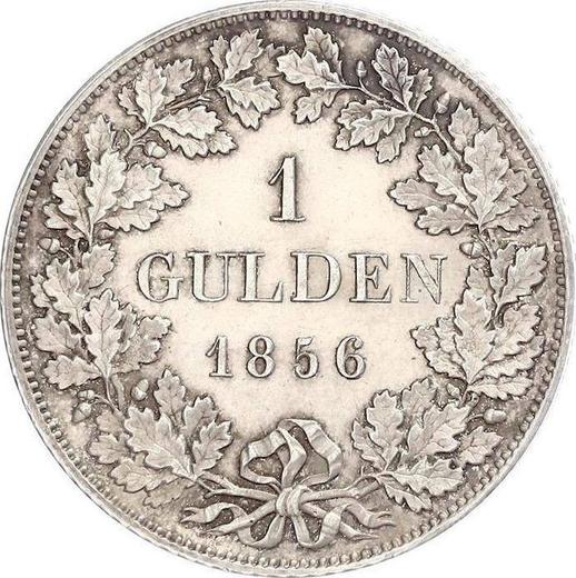 Реверс монеты - 1 гульден 1856 года - цена серебряной монеты - Вюртемберг, Вильгельм I