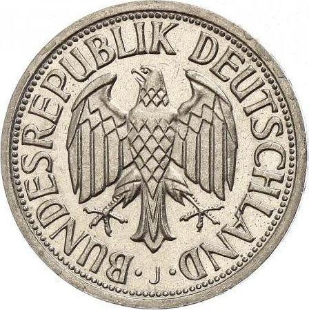 Реверс монеты - 1 марка 1961 года J - цена  монеты - Германия, ФРГ