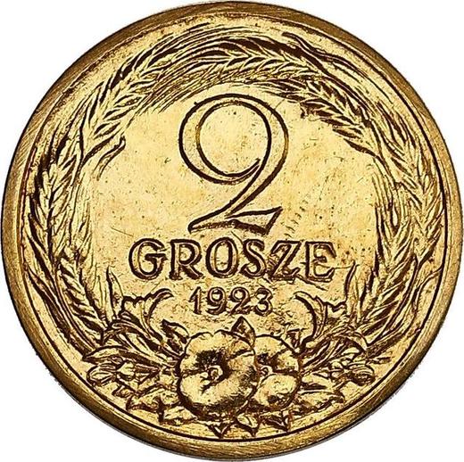 Аверс монеты - Пробные 2 гроша 1923 года Золото - цена золотой монеты - Польша, II Республика