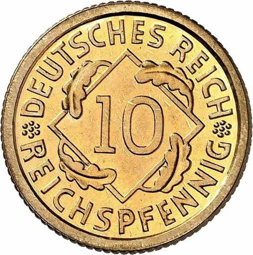 Аверс монеты - 10 рейхспфеннигов 1932 года A - цена  монеты - Германия, Bеймарская республика