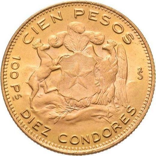 Реверс монеты - 100 песо 1973 года So - цена золотой монеты - Чили, Республика