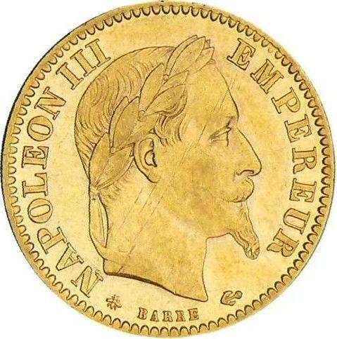 Аверс монеты - 10 франков 1864 года A "Тип 1861-1868" Париж - цена золотой монеты - Франция, Наполеон III