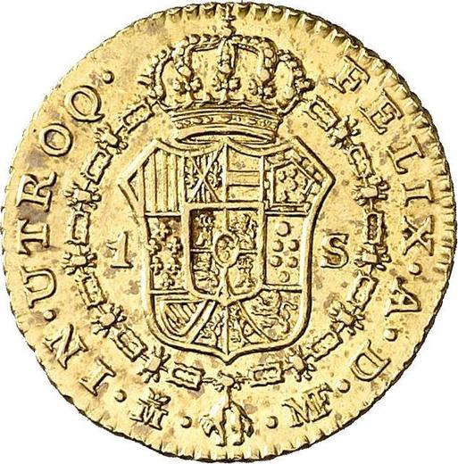 Reverse 1 Escudo 1794 M MF - Gold Coin Value - Spain, Charles IV