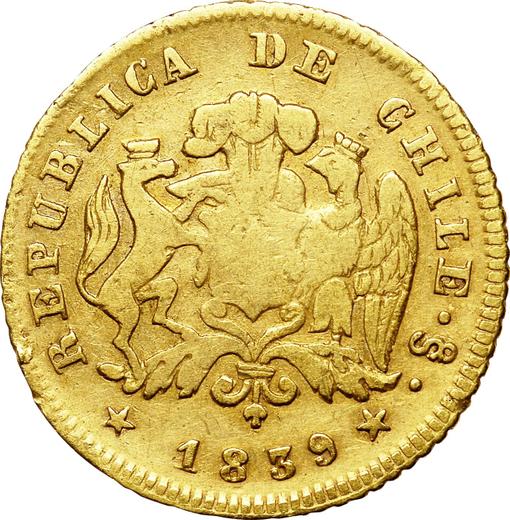 Аверс монеты - 1 эскудо 1839 года So IJ - цена золотой монеты - Чили, Республика
