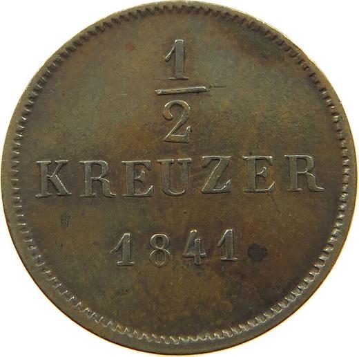 Reverse 1/2 Kreuzer 1841 "Type 1840-1856" -  Coin Value - Württemberg, William I