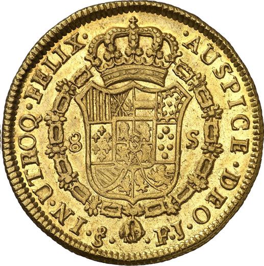 Revers 8 Escudos 1806 So FJ - Goldmünze Wert - Chile, Karl IV