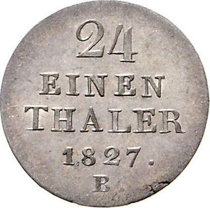 Реверс монеты - 1/24 талера 1827 года B - цена серебряной монеты - Ганновер, Георг IV