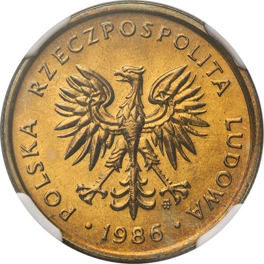 Anverso 2 eslotis 1986 MW - valor de la moneda  - Polonia, República Popular