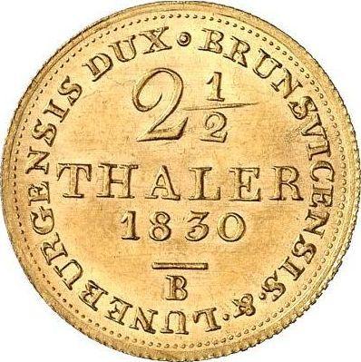 Reverse 2 1/2 Thaler 1830 B - Gold Coin Value - Hanover, George IV
