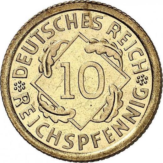 Аверс монеты - 10 рейхспфеннигов 1925 года A - цена  монеты - Германия, Bеймарская республика