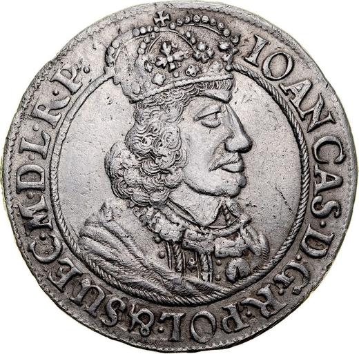 Аверс монеты - Орт (18 грошей) 1655 года GR "Гданьск" - цена серебряной монеты - Польша, Ян II Казимир