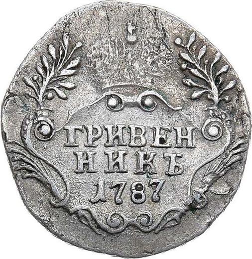 Revers Grivennik (10 Kopeken) 1787 СПБ - Silbermünze Wert - Rußland, Katharina II