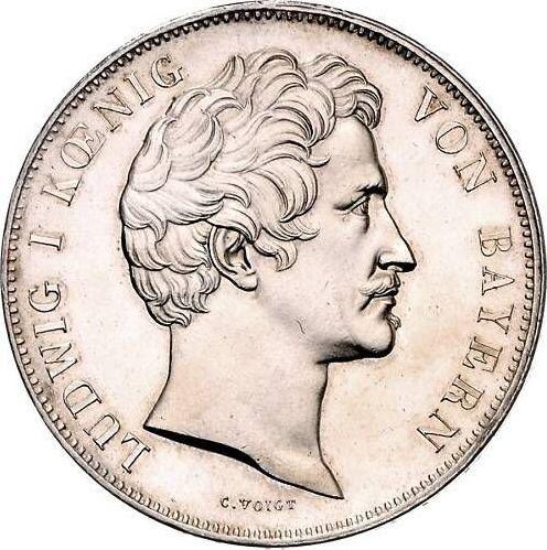 Anverso 2 táleros 1838 "División de Baviera" - valor de la moneda de plata - Baviera, Luis I de Baviera