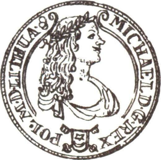 Anverso Pruebas 2 ducados 1671 MH - valor de la moneda de oro - Polonia, Miguel Korybut