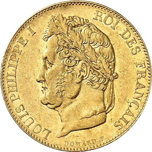 Awers monety - 20 franków 1845 A "Typ 1832-1848" Paryż - cena złotej monety - Francja, Ludwik Filip I