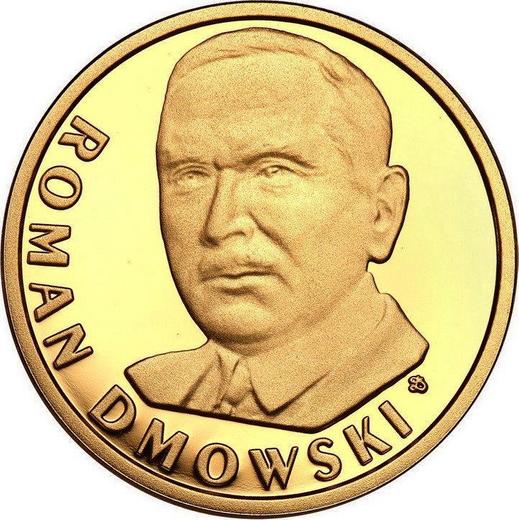 Reverso 100 eslotis 2017 MW "Roman Dmowski" - valor de la moneda de oro - Polonia, República moderna