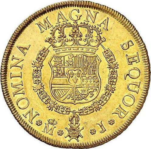 Revers 8 Escudos 1747 M J - Goldmünze Wert - Spanien, Ferdinand VI