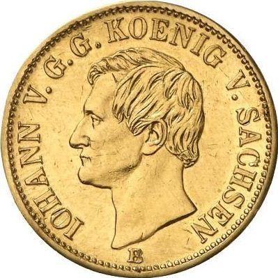 Avers Krone 1867 B - Goldmünze Wert - Sachsen-Albertinische, Johann