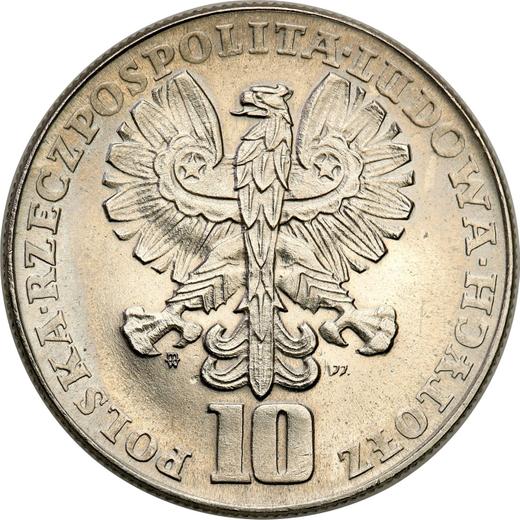 Аверс монеты - Пробные 10 злотых 1967 года MW JJ "Мария Склодовская-Кюри" Никель - цена  монеты - Польша, Народная Республика