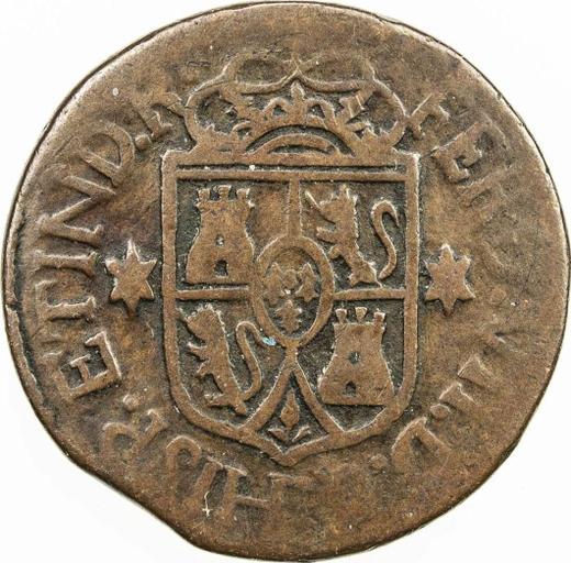 Аверс монеты - 1 куарто 1820 года M - цена  монеты - Филиппины, Фердинанд VII