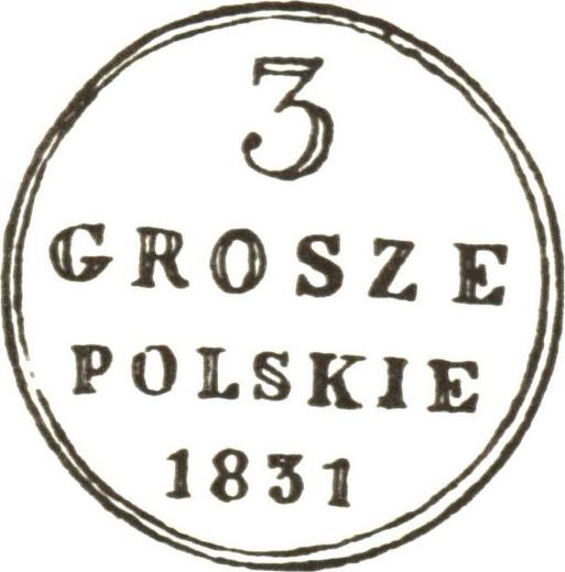 Rewers monety - 3 grosze 1831 FH - cena  monety - Polska, Królestwo Kongresowe