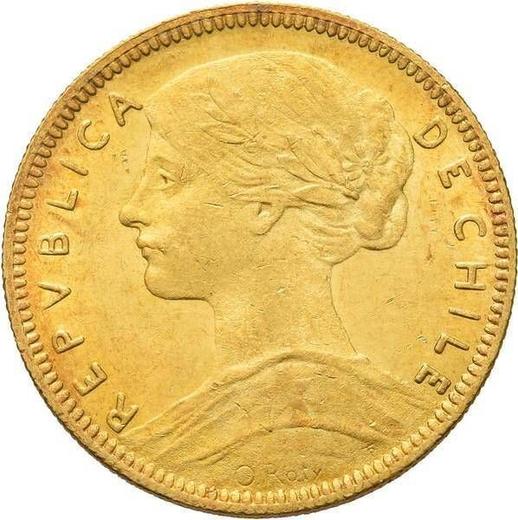 Аверс монеты - 20 песо 1906 года So - цена золотой монеты - Чили, Республика