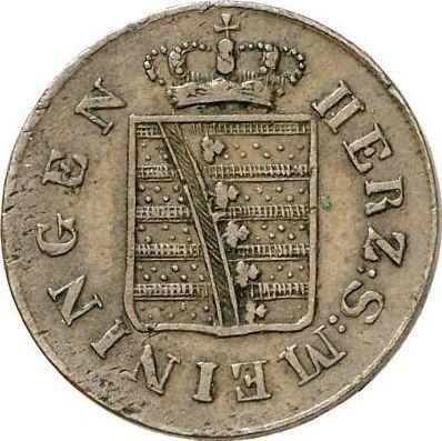 Аверс монеты - 2 пфеннига 1832 года - цена  монеты - Саксен-Мейнинген, Бернгард II