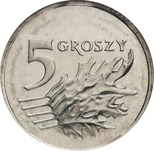 Reverse Pattern 5 Groszy 2005 Copper-Nickel - Poland, III Republic after denomination