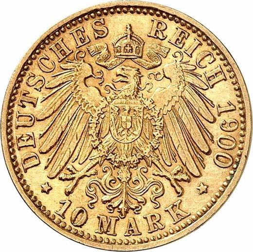 Reverso 10 marcos 1900 G "Baden" - valor de la moneda de oro - Alemania, Imperio alemán