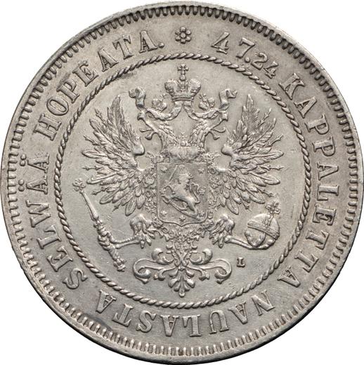 Аверс монеты - 2 марки 1906 года L - цена серебряной монеты - Финляндия, Великое княжество