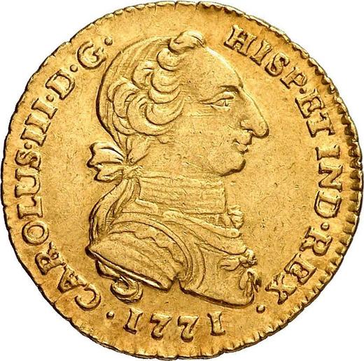 Awers monety - 2 escudo 1771 NR VJ "Typ 1762-1771" - cena złotej monety - Kolumbia, Karol III