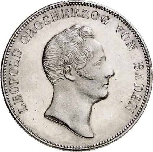 Аверс монеты - Талер 1832 года "Посещение монетного двора" - цена серебряной монеты - Баден, Леопольд